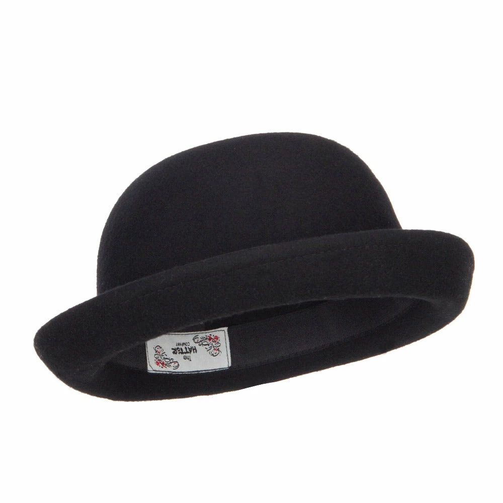 Hatiya Wool Felt Upturn Brim Bowler Hat 6 Hatiya Wool Felt Upturn Brim Bowler Hat - Image 4