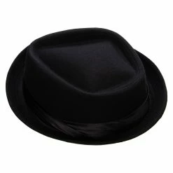 Hatiya Wool Upbrim Pork Pie Fedora -Adams Shop ub002pp black 5 1