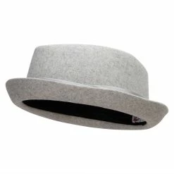 Hatiya Wool Upbrim Pork Pie Fedora -Adams Shop ub004pp grey 1 1