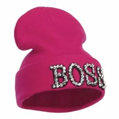 Something Special Boss Rhinestones Cuff Long Beanie 35 Something Special Boss Rhinestones Cuff Long Beanie -Adams Shop uf002bf fuchsia 4 1