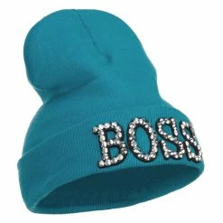Something Special Boss Rhinestones Cuff Long Beanie 60 Something Special Boss Rhinestones Cuff Long Beanie -Adams Shop uf005bf turquoise 4 1