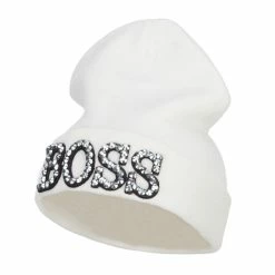 Something Special Boss Rhinestones Cuff Long Beanie 42 Something Special Boss Rhinestones Cuff Long Beanie -Adams Shop uf006bf white 1 1