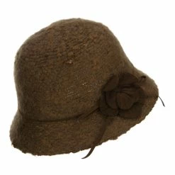 Jeanne Simmons Women's Flower Yarn Bucket Hat -Adams Shop uh001bh brown 3