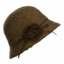 Jeanne Simmons Women's Flower Yarn Bucket Hat -Adams Shop uh001bh brown 5