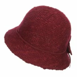 Jeanne Simmons Women's Flower Yarn Bucket Hat -Adams Shop uh002bh burgundy 2 2