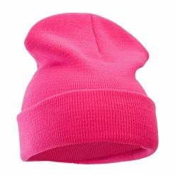 Bayside 12 Inch Solid Knit Cuff Long Beanie -Adams Shop um002bf bright pink 4 1