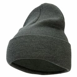 Bayside 12 Inch Solid Knit Cuff Long Beanie -Adams Shop um005bf charcoal 1 1