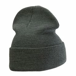 Bayside 12 Inch Solid Knit Cuff Long Beanie -Adams Shop um005bf charcoal 3 1