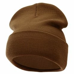 Bayside 12 Inch Solid Knit Cuff Long Beanie -Adams Shop um006bf coyote brown 1 1