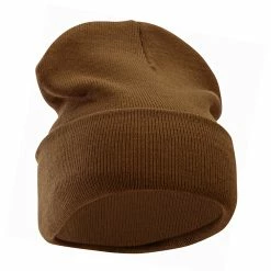 Bayside 12 Inch Solid Knit Cuff Long Beanie -Adams Shop um006bf coyote brown 4 1