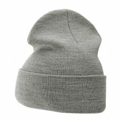 Bayside 12 Inch Solid Knit Cuff Long Beanie -Adams Shop um008bf dark ash 2 1