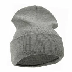 Bayside 12 Inch Solid Knit Cuff Long Beanie -Adams Shop um008bf dark ash 4 1