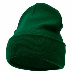 Bayside 12 Inch Solid Knit Cuff Long Beanie -Adams Shop um009bf forest green 1 1