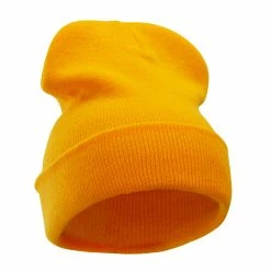 Bayside 12 Inch Solid Knit Cuff Long Beanie -Adams Shop um010bf gold 4 1