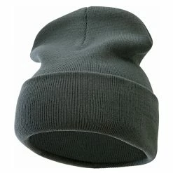Bayside 12 Inch Solid Knit Cuff Long Beanie -Adams Shop um011bf graphite 1 1