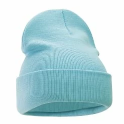Bayside 12 Inch Solid Knit Cuff Long Beanie -Adams Shop um012bf light blue 4 1
