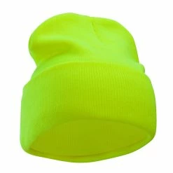 Bayside 12 Inch Solid Knit Cuff Long Beanie -Adams Shop um013bf lime green 4 1