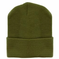 Bayside 12 Inch Solid Knit Cuff Long Beanie -Adams Shop um014bf military green 5 1