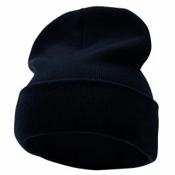 Bayside 12 Inch Solid Knit Cuff Long Beanie -Adams Shop um015bf navy 1 1