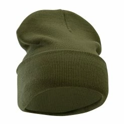 Bayside 12 Inch Solid Knit Cuff Long Beanie -Adams Shop um016bf olive 4 1