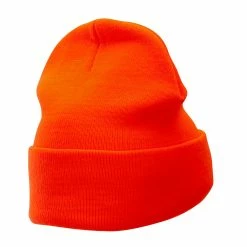 Bayside 12 Inch Solid Knit Cuff Long Beanie -Adams Shop um017bf orange 3 1