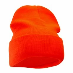Bayside 12 Inch Solid Knit Cuff Long Beanie -Adams Shop um017bf orange 4 1