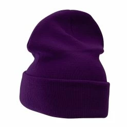 Bayside 12 Inch Solid Knit Cuff Long Beanie -Adams Shop um018bf purple 2 1