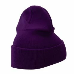 Bayside 12 Inch Solid Knit Cuff Long Beanie -Adams Shop um018bf purple 3