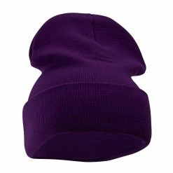 Bayside 12 Inch Solid Knit Cuff Long Beanie -Adams Shop um018bf purple 4