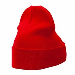 Bayside 12 Inch Solid Knit Cuff Long Beanie -Adams Shop um019bf red 3