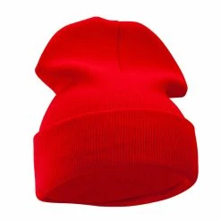 Bayside 12 Inch Solid Knit Cuff Long Beanie -Adams Shop um019bf red 4