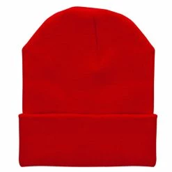 Bayside 12 Inch Solid Knit Cuff Long Beanie -Adams Shop um019bf red 5