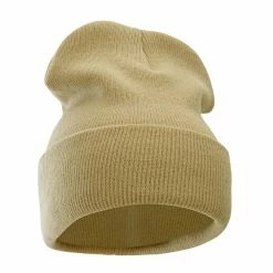 Bayside 12 Inch Solid Knit Cuff Long Beanie -Adams Shop um021bf stone 4 1