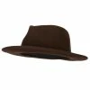 Jeanne Simmons Unisex Wool Felt Twisted Suede Trim Band Accented Fedora Hat