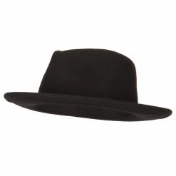 Jeanne Simmons Unisex Wool Felt Twisted Suede Trim Band Accented Fedora Hat 17 Jeanne Simmons Unisex Wool Felt Twisted Suede Trim Band Accented Fedora Hat -Adams Shop un002cf black 1