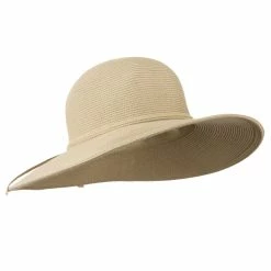 Jeanne Simmons UPF 50+ Solid Cotton Paper Braid Flat Brim Hat -Adams Shop us002fw 4 1