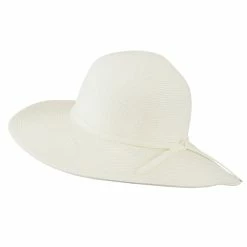 Jeanne Simmons UPF 50+ Solid Cotton Paper Braid Flat Brim Hat -Adams Shop us004fw 2 1
