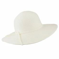 Jeanne Simmons UPF 50+ Solid Cotton Paper Braid Flat Brim Hat -Adams Shop us004fw 3 1