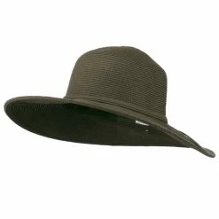 Jeanne Simmons UPF 50+ Solid Cotton Paper Braid Flat Brim Hat -Adams Shop us006fw 1