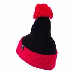 City Hunter Two Tone Vertical Ribbed Pom Beanie -Adams Shop vr001bf black fuchsia 2 1