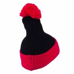 City Hunter Two Tone Vertical Ribbed Pom Beanie -Adams Shop vr001bf black fuchsia 3 1