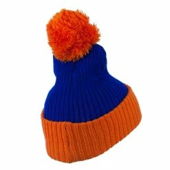 City Hunter Two Tone Vertical Ribbed Pom Beanie -Adams Shop vr002bf royal orange 3 1