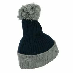 City Hunter Two Tone Vertical Ribbed Pom Beanie -Adams Shop vr008fbf navy light grey 3