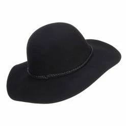 Jeanne Simmons Women's 3 Inch Wide Brim Wool Felt Hat -Adams Shop w3001fw black 3