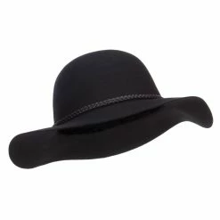 Jeanne Simmons Women's 3 Inch Wide Brim Wool Felt Hat -Adams Shop w3001fw black 4