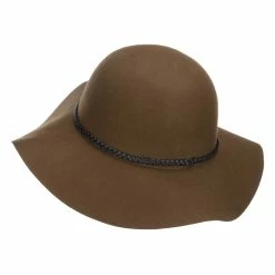 Jeanne Simmons Women's 3 Inch Wide Brim Wool Felt Hat -Adams Shop w3003fw olive 2 1