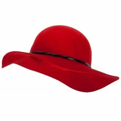 Jeanne Simmons Women's 3 Inch Wide Brim Wool Felt Hat -Adams Shop w3004fw red 1 1