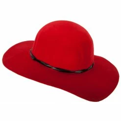 Jeanne Simmons Women's 3 Inch Wide Brim Wool Felt Hat -Adams Shop w3004fw red 2 1