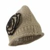 Jeanne Simmons Women's Acrylic Knit Beanie With Spiral Flower -Adams Shop wa001bs beige 1
