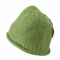 Jeanne Simmons Women's Acrylic Knit Beanie With Spiral Flower -Adams Shop wa003bs olive 3